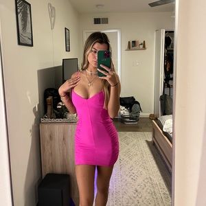 White fox “midnight adventures mini dress hot pink”